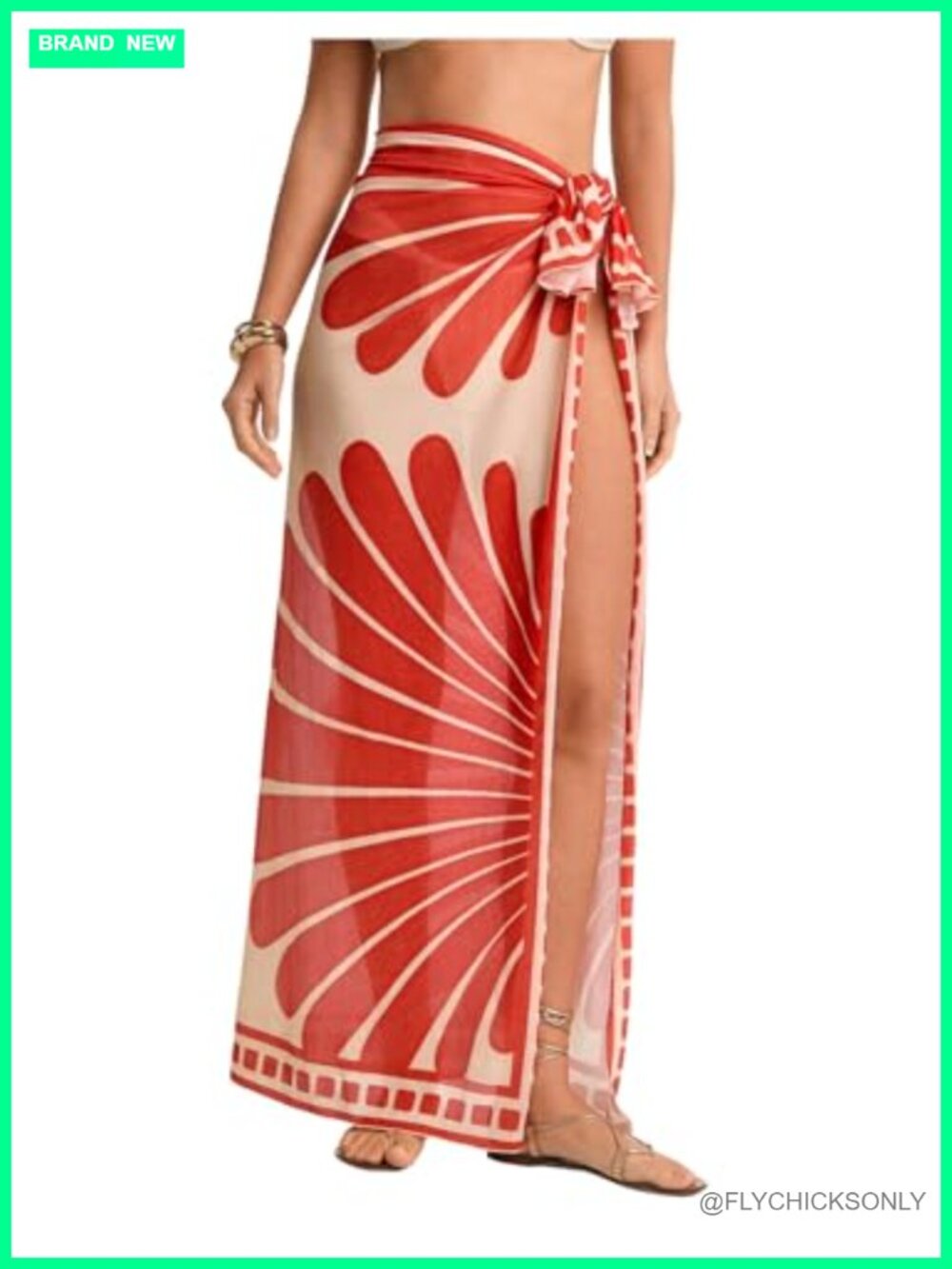 Sheer Floral Print Sarong Swimsuit Cover Up